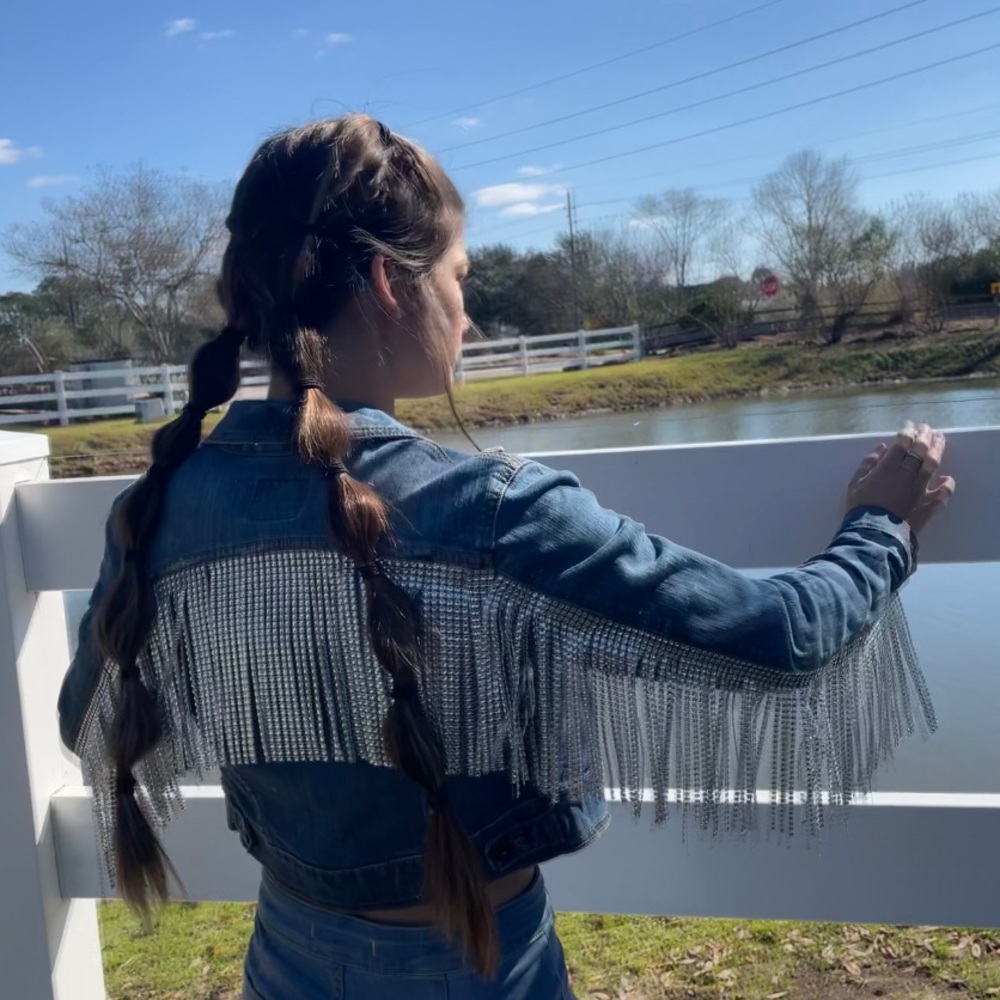 Fringe bling Jean jacket